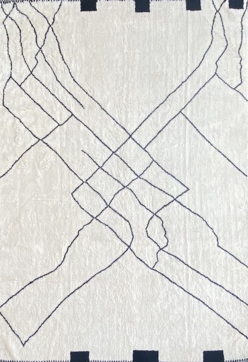 Hand-Woven Modern Moroccan Rug