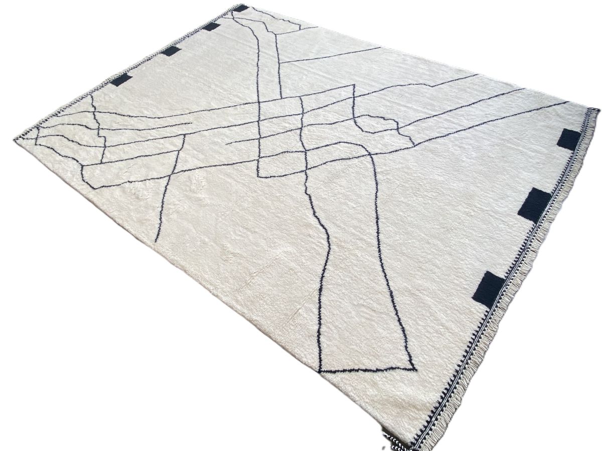 Hand-Woven Modern Moroccan Rug