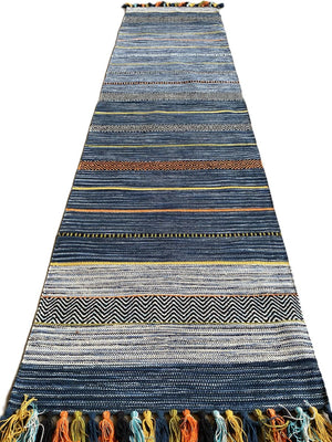 Handwoven Tribal Flatweave Kilim Runner