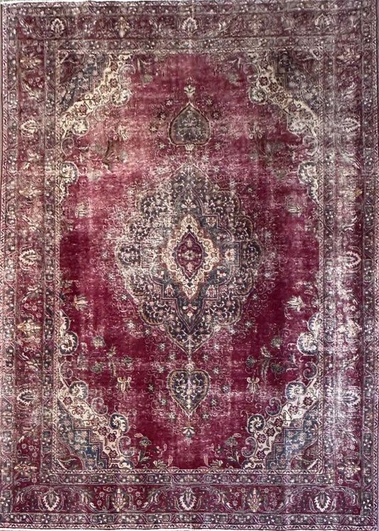 Hand-Knotted Vintage Persian Tabriz Carpet