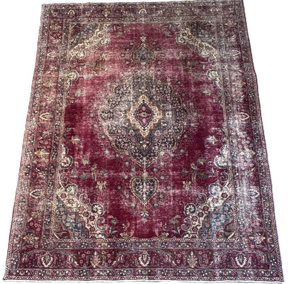 Hand-Knotted Vintage Persian Tabriz Carpet