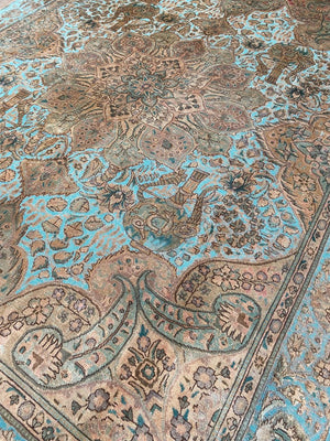 Handmade Vintage Over-dyed Persian Tabriz