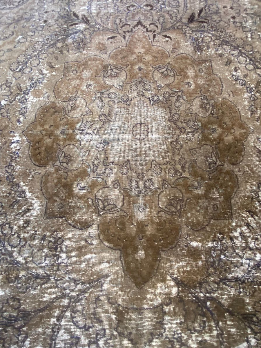 Handmade Vintage Over-dyed Persian Tabriz
