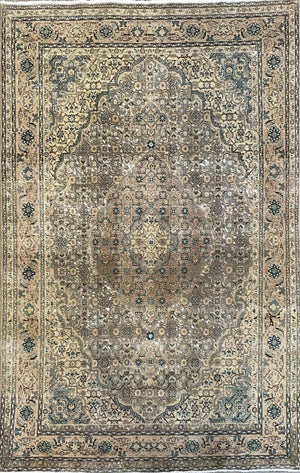 Handmade Vintage Over-Dyed Persian Tabriz Mahi