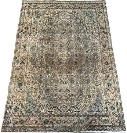 Handmade Vintage Over-Dyed Persian Tabriz Mahi