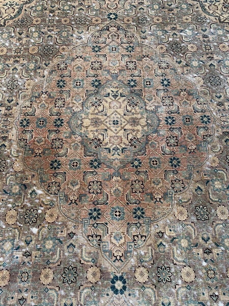 Handmade Vintage Over-Dyed Persian Tabriz Mahi