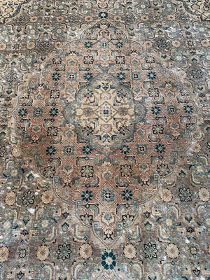 Handmade Vintage Over-Dyed Persian Tabriz Mahi