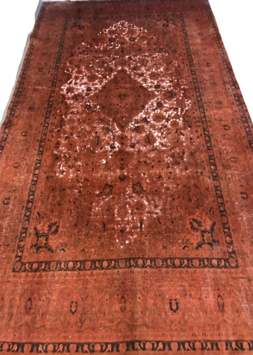 Handmade Vintage Over-dyed Persian Tabriz