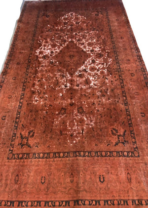 Handmade Vintage Over-dyed Persian Tabriz