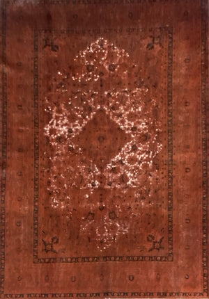 Handmade Vintage Over-dyed Persian Tabriz