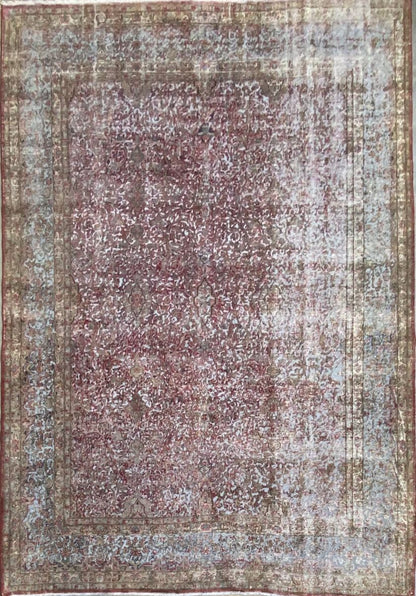 Handmade Vintage Over-dyed Persian Kerman