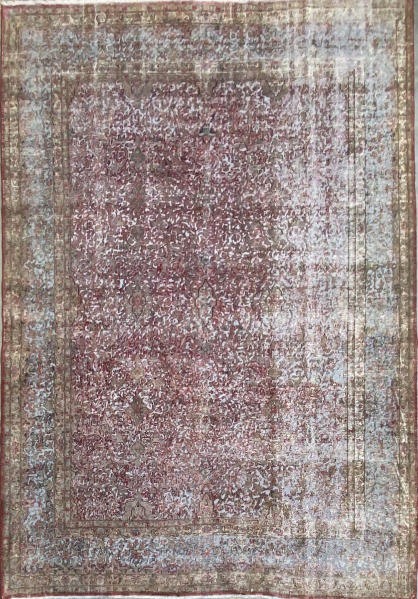 Handmade Vintage Over-dyed Persian Kerman