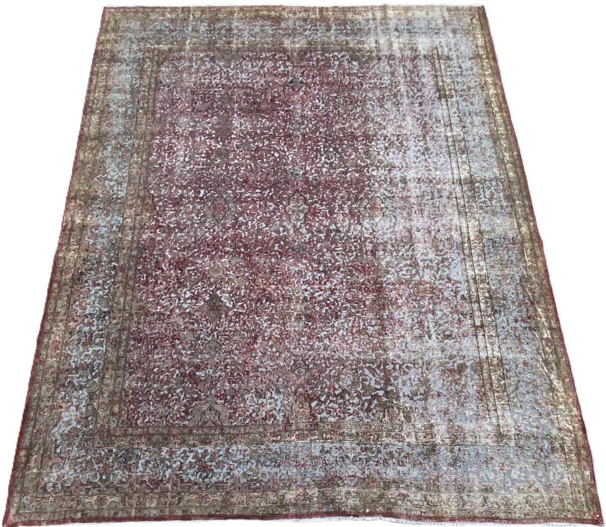 Handmade Vintage Over-dyed Persian Kerman