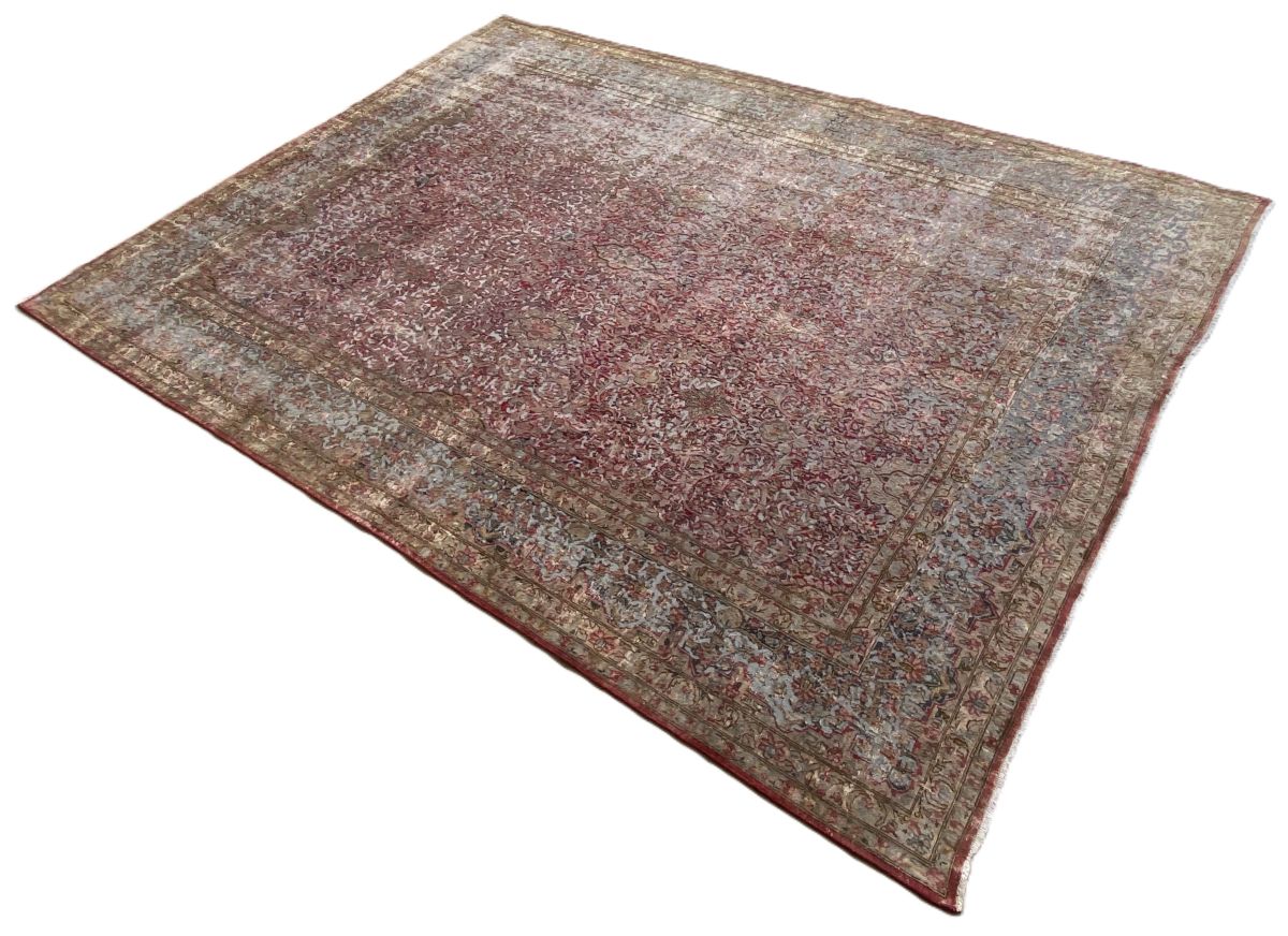 Handmade Vintage Over-dyed Persian Kerman