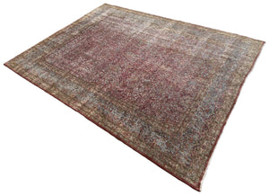 Handmade Vintage Over-dyed Persian Kerman