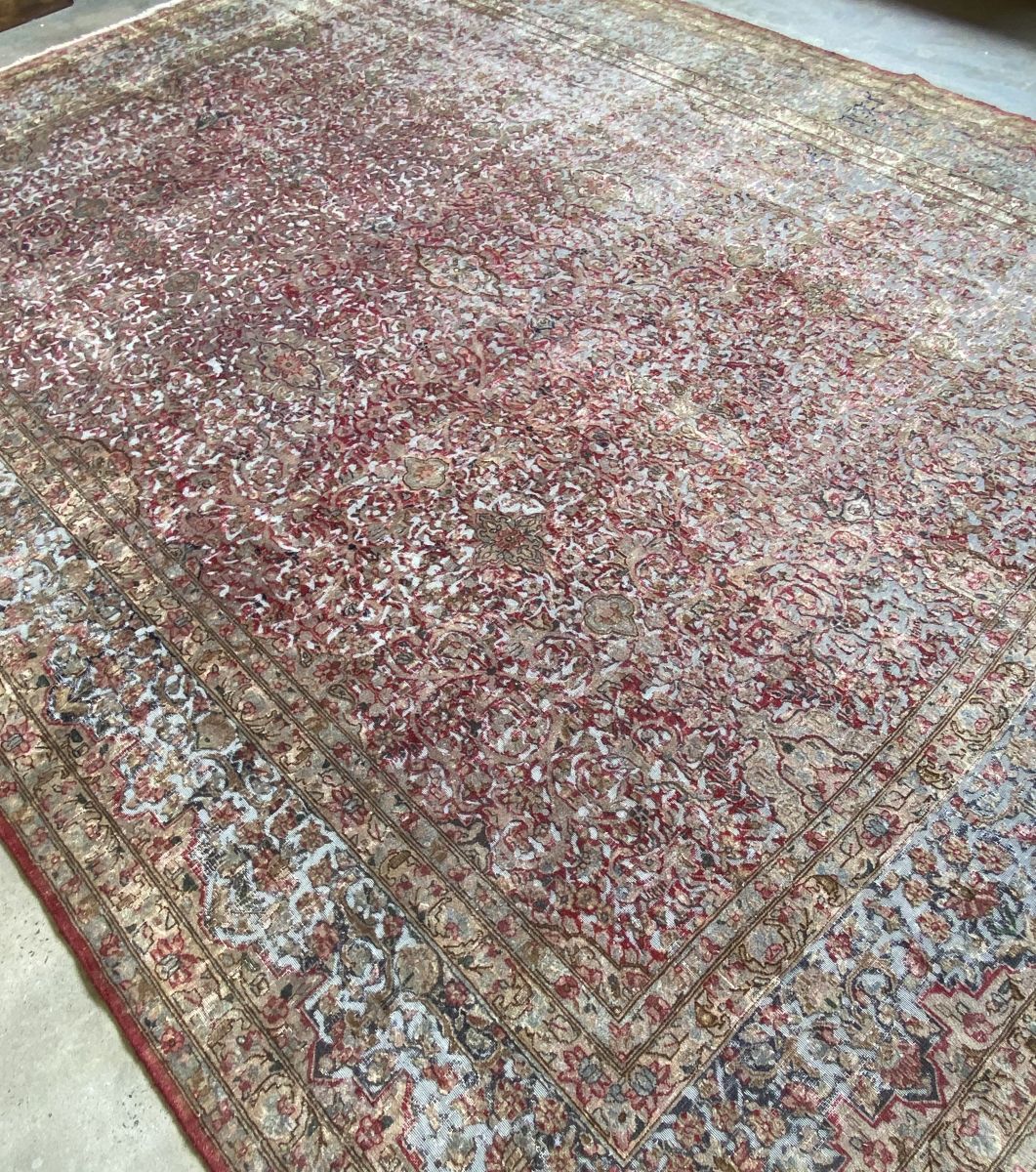 Handmade Vintage Over-dyed Persian Kerman