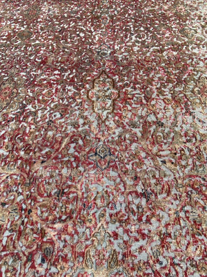 Handmade Vintage Over-dyed Persian Kerman