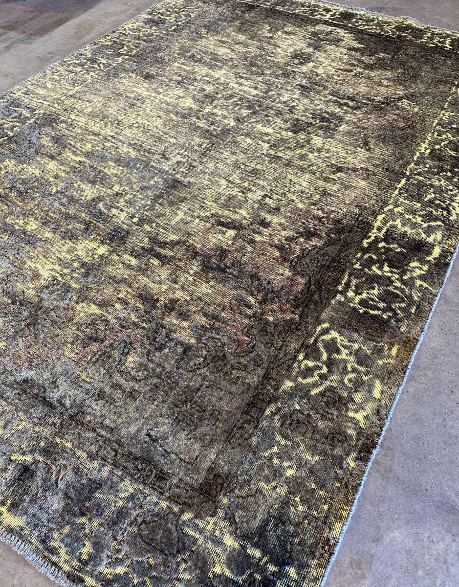 Handmade Vintage Over-dyed Persian Tabriz