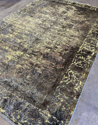 Handmade Vintage Over-dyed Persian Tabriz
