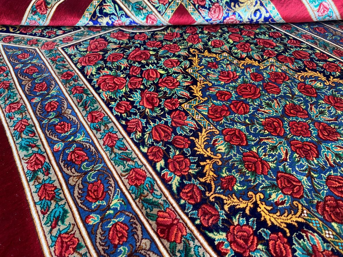 Superfine Hand-Knotted Pure Silk Persian Qum