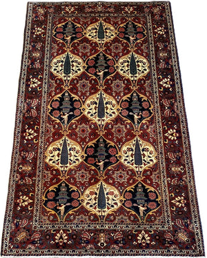 Hand-Knotted Tribal Persian Bakhtiar Saman Rug