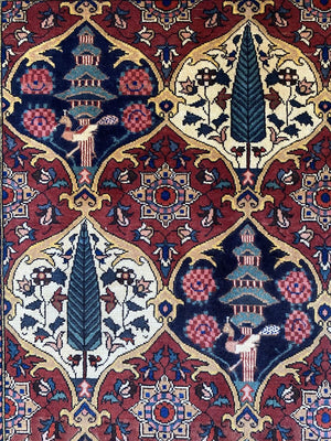 Hand-Knotted Tribal Persian Bakhtiar Saman Rug