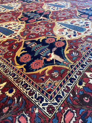 Hand-Knotted Tribal Persian Bakhtiar Saman Rug