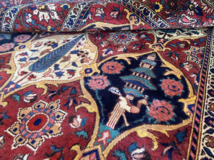 Hand-Knotted Tribal Persian Bakhtiar Saman Rug