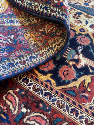 Hand-Knotted Tribal Persian Bakhtiar Saman Rug