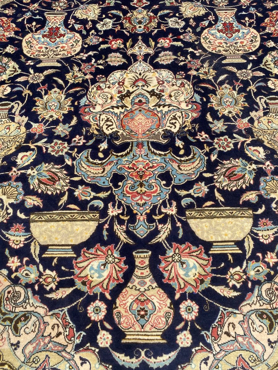 Hand-Knotted Persian Kashmar Carpet