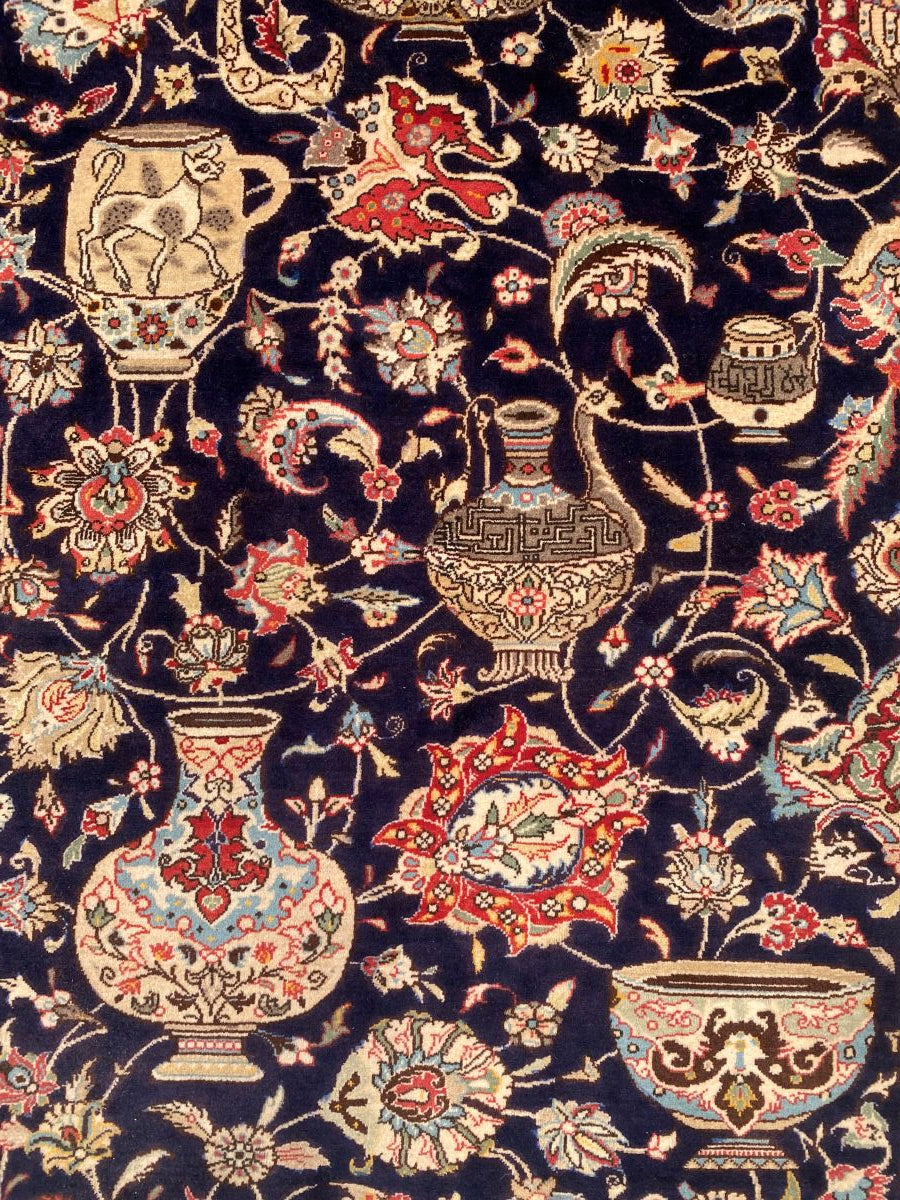 Hand-Knotted Persian Kashmar Carpet