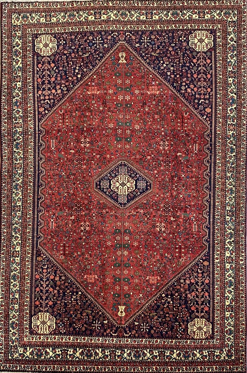Hand-Knotted Tribal Persian Abadeh Carpet