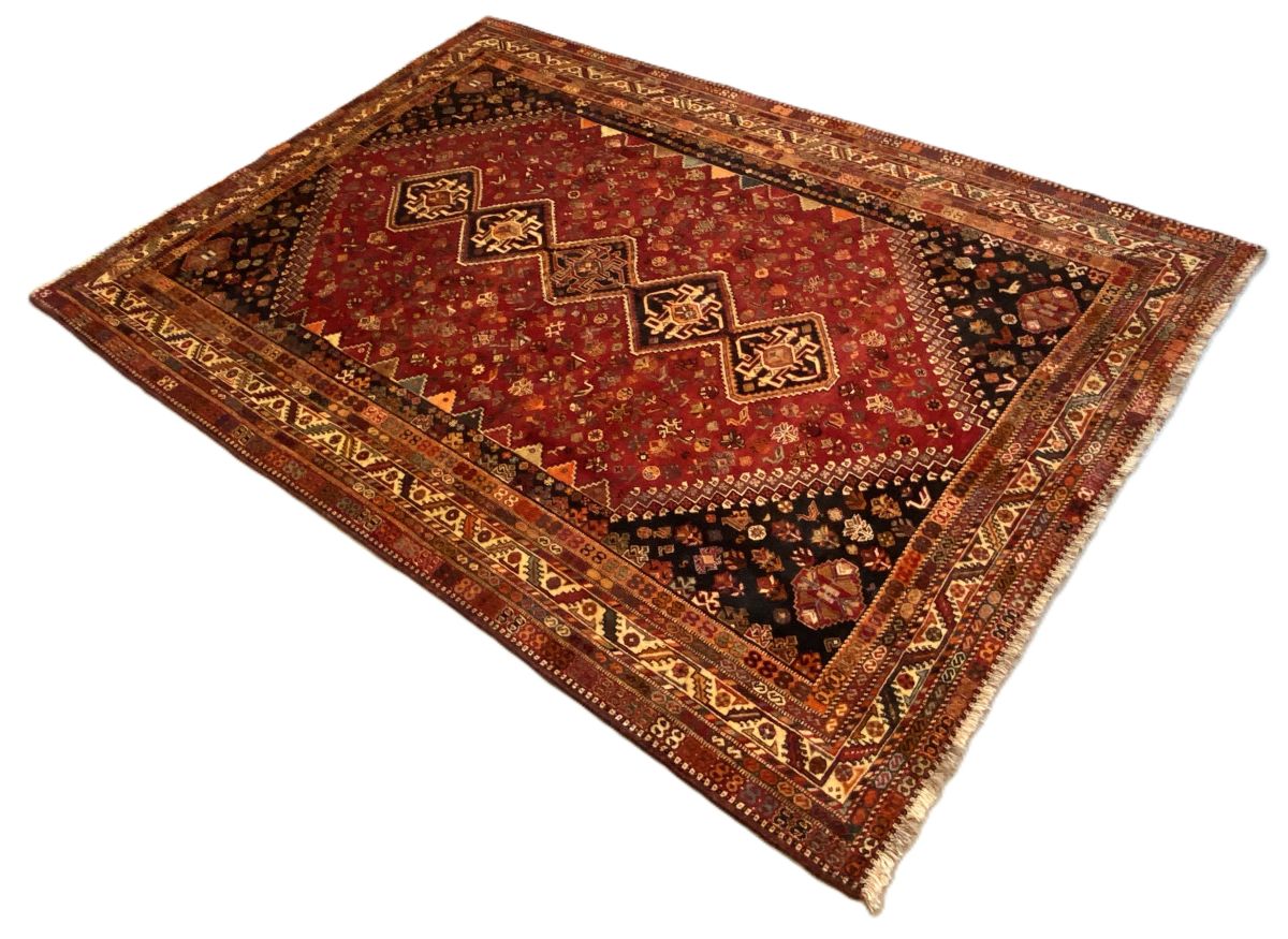 Hand-Knotted Tribal Persian Qashqaie Carpet