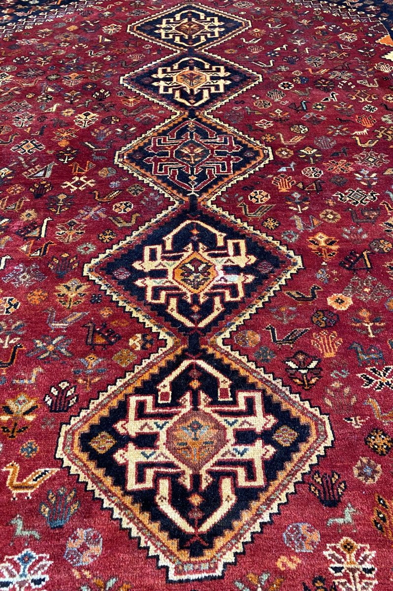 Hand-Knotted Tribal Persian Qashqaie Carpet