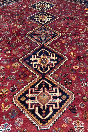 Hand-Knotted Tribal Persian Qashqaie Carpet