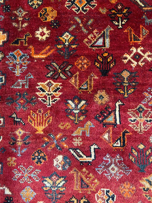 Hand-Knotted Tribal Persian Qashqaie Carpet