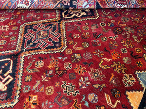 Hand-Knotted Tribal Persian Qashqaie Carpet