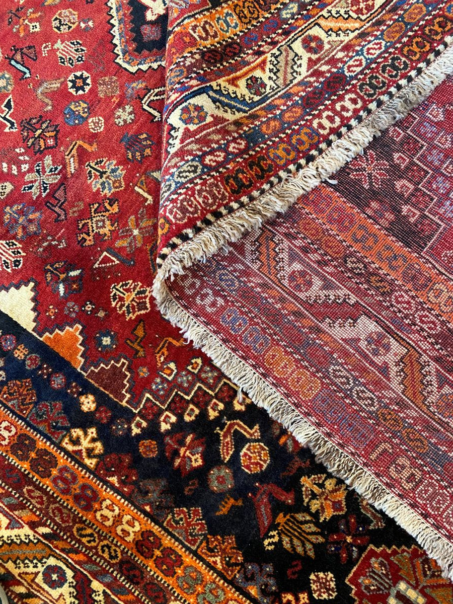 Hand-Knotted Tribal Persian Qashqaie Carpet