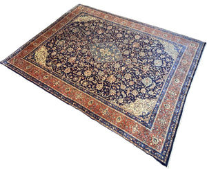 Hand-Knotted Persian Sarouq Carpet