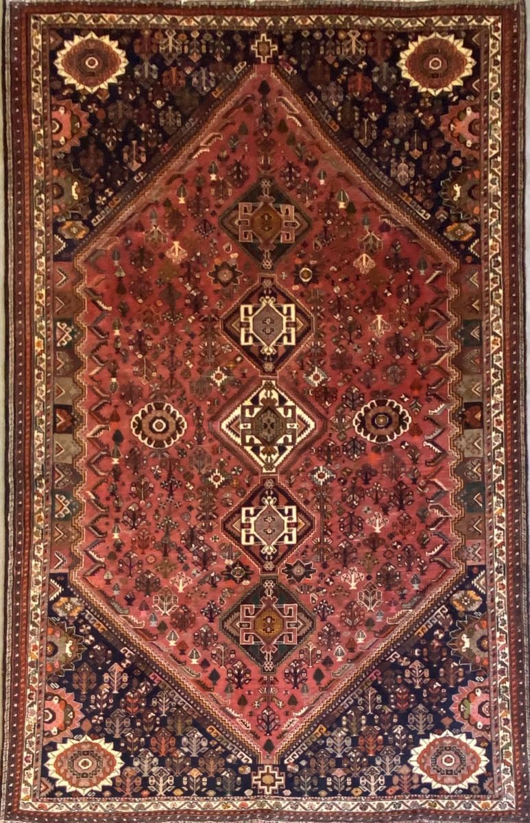 Circa 1970s Hand-Knotted Tribal Persian Qashqaie Carpet