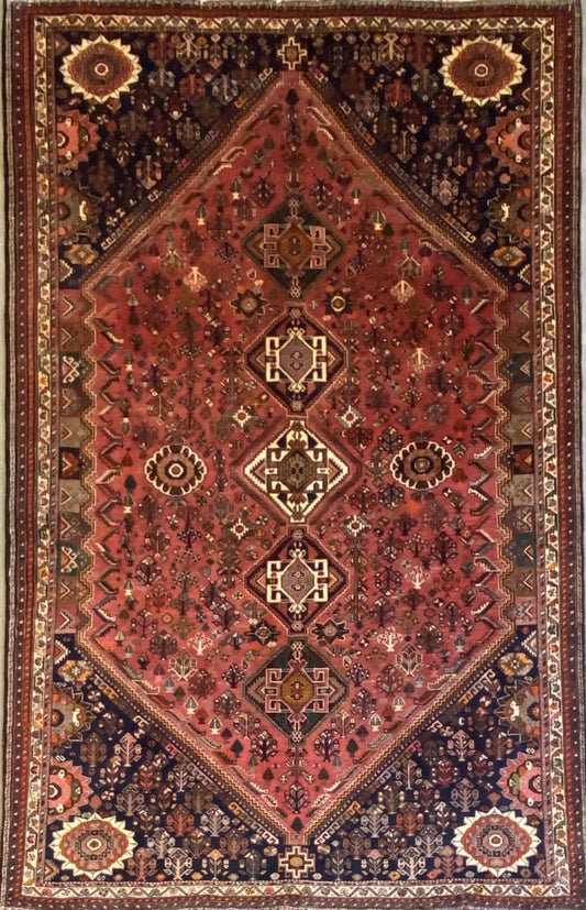 Circa 1970s Hand-Knotted Tribal Persian Qashqaie Carpet