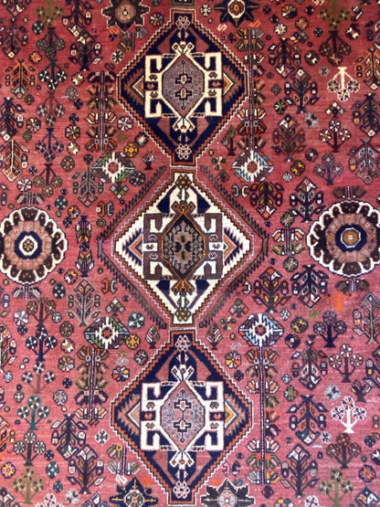 Circa 1970s Hand-Knotted Tribal Persian Qashqaie Carpet