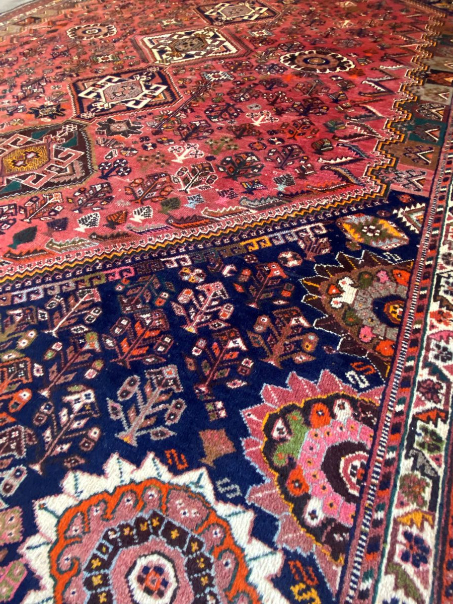 Circa 1970s Hand-Knotted Nomadic Persian Qashqaie Carpet