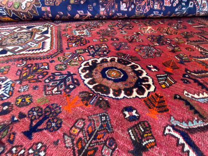 Circa 1970s Hand-Knotted Tribal Persian Qashqaie Carpet