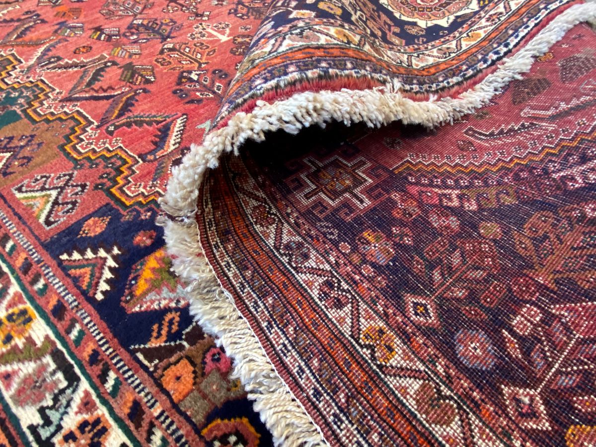 Circa 1970s Hand-Knotted Nomadic Persian Qashqaie Carpet