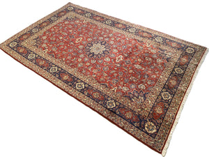 Hand-Knotted Persian Kashan Carpet