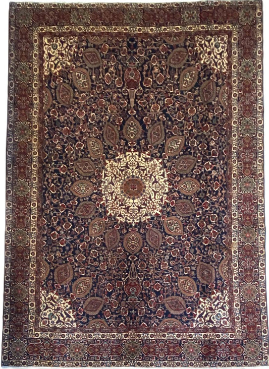 Hand-Knotted Persian Tabriz Sheikh Safi Carpet