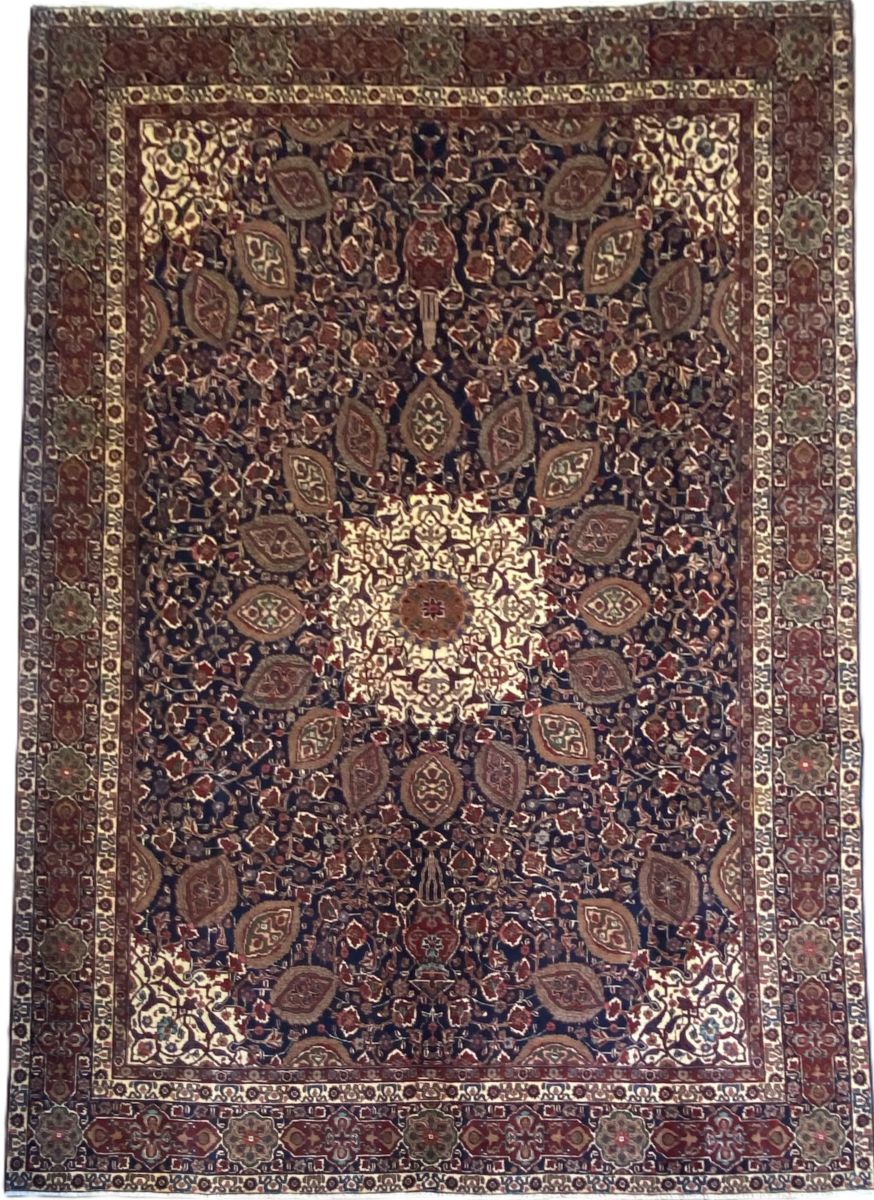 Hand-Knotted Persian Tabriz Sheikh Safi Carpet