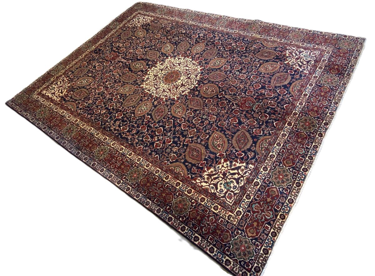 Hand-Knotted Persian Tabriz Sheikh Safi Carpet