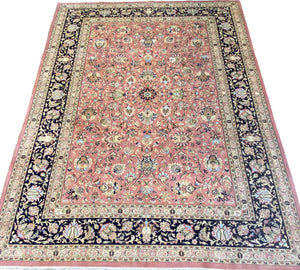 Rare Hand-Knotted Persian Qum Carpet